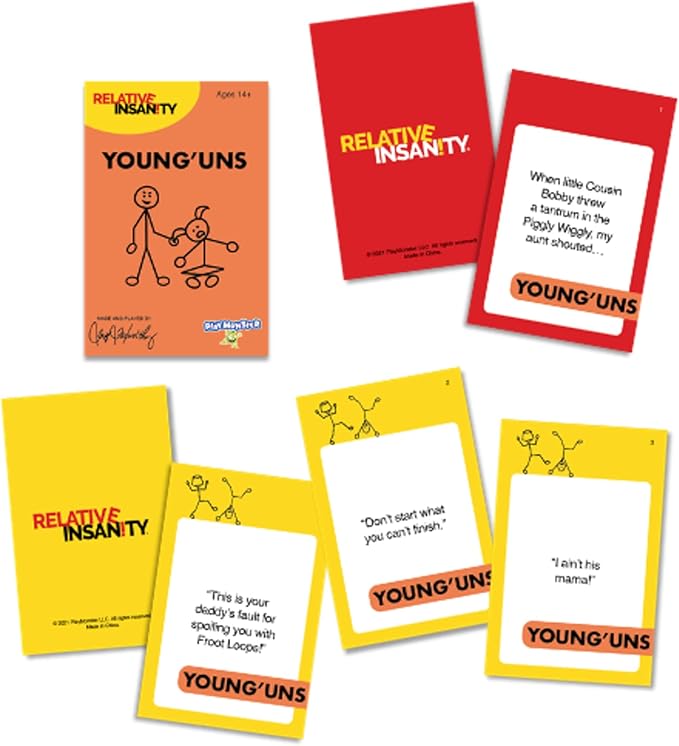 Relative Insanity, Card Games - Family Games Night, Kids Games, Laugh Till You Drop Card Games for Adults, Travel Games, Fun, Kid Games, Designed by Comedian Jeff Foxworthy, Multi-Player, Ages 14+
