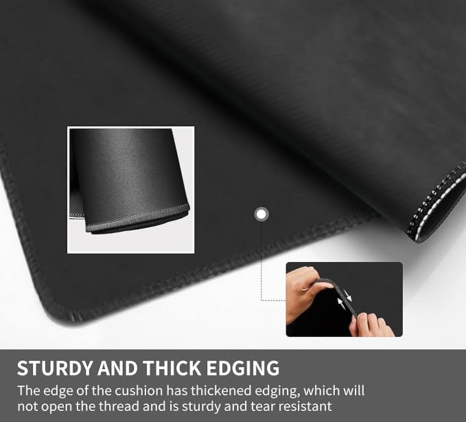 Square Large Tabletop Game Playmat,Used for Playing Poker,Mahjong,Playing Cards,and Role-Playing Games, with Thick Seam Edge,Waterproof,and Anti Slip(120 * 120cm*2mm) Black
