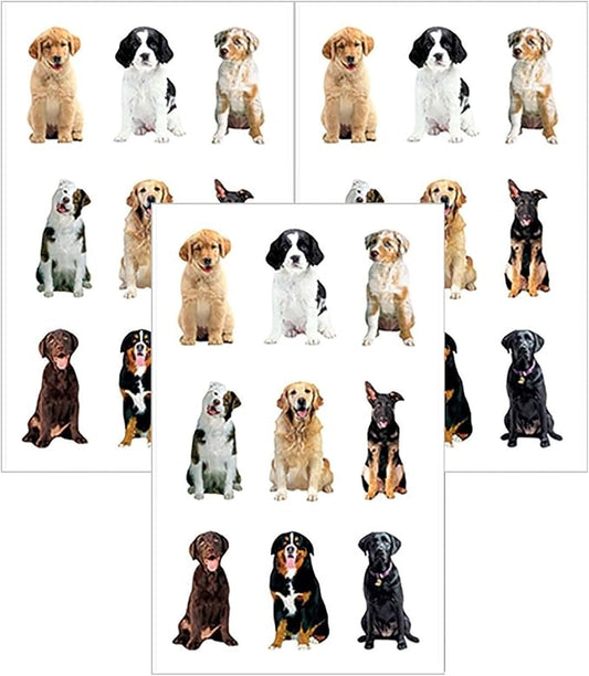 Playhouse Pack of Three Perforated Sticker Half-Sheets for Crafts, Trading & Collecting - Dog Buddies