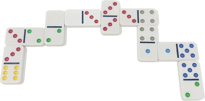 Regal Games Double 6 Dominoes Set for Adults & Kids - Classic Domino Game with 28 Tiles Colored Dots - 2 or 4 Player Games & Ideal for Family Fun Game Night and Travel (Ages 8+)