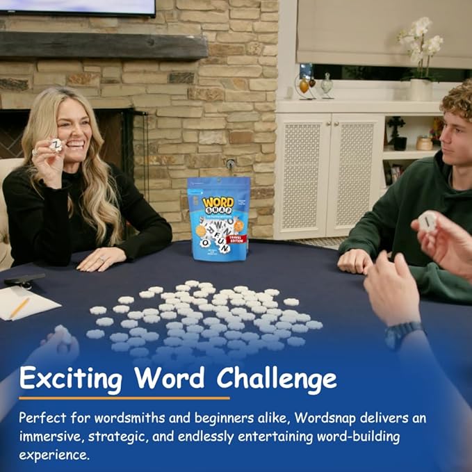 Game Travel Edition, Word Puzzle for Adults, Family, and Kids, Fun Game for Ages 8+, Travel Size, 1-2 Players
