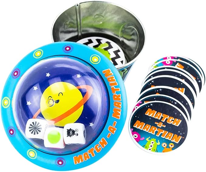 Pop-A-Tops — Match-A-Martian — Travel-Friendly Game With Pop-up Dice Fun — For Kids Ages 6 and Up