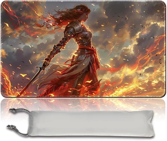 MTG Playmat 23.6x13.8 Inch Board Game Card Game Trading Card Game Mat Mouse Pad TCG Game Mat Stitched Edge Smooth Surface Rubber Base for Board Games,Card Showdown. (Mt145)