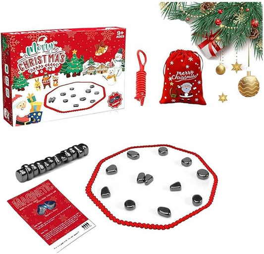 Magnetic Chess Game,Magnetic Chess with String - Portable Intellectual Battle & Strategy Board Game for Family Game Night | Fun Educational Gift(Red)