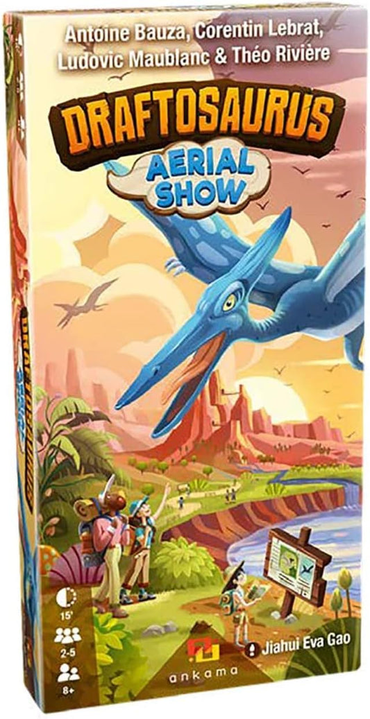 Draftosaurus: Aerial Show - Add New Dino-meeples to Your Park, New Ways to Score Points, Play with or without Marina Expansion | 2-5 players, 15-20 mins, Ages 8 & Up