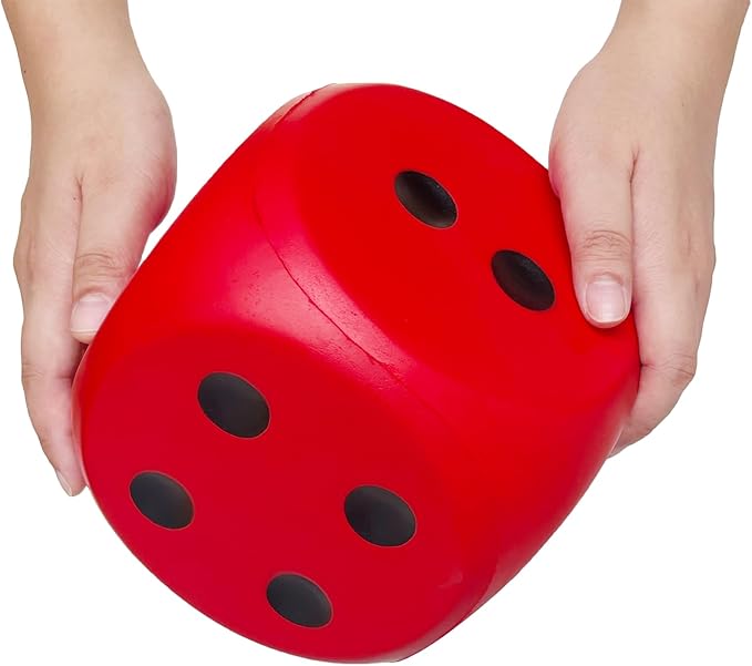 Giant 5.9 Inches Kawaii Foam Dice: A Fun-Filled, Educational Toy for Game Nights and Learning Sessions (Lucky Red)