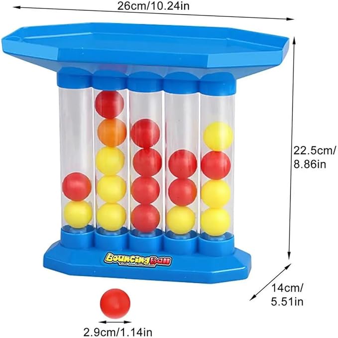 Bounce Ball Game Family Party Games for Adults, Connect The Balls of Same Colour in a Row, Tabletop Jumping Ball Board Games, Fun Games Party Favors for Holiday (Blue)