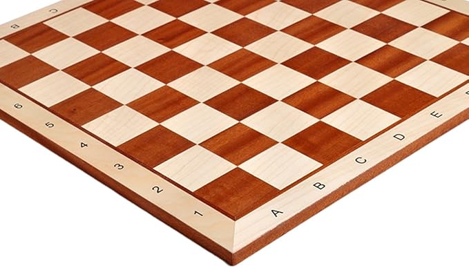 The House of Staunton Maple & Mahogany Wooden Chess Board - 2.5" with Notation & Logo