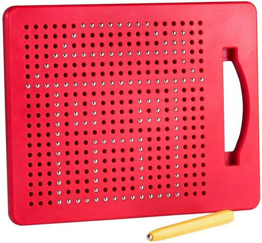 Playmags Magnetic Drawing Board, Travel Toys for Kids & Toddlers, Magnet Beads w/Drawing Stylus, 8.5" x 7" Travel Size Road Trip Activities for Boys & Girls Ages 4-8