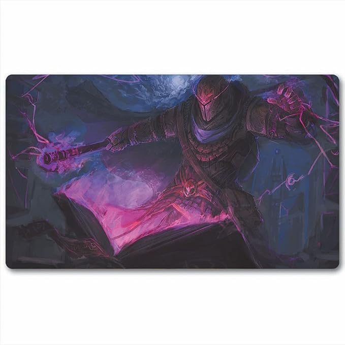Board Game TCG Playmat Tabletop Card MTG RPG CCG Trading Play mats Smooth Cloth Surface Rubber Base with Stitched Edges Original Mat Art Designs 24X14inch-Alchemy Wizard
