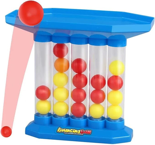 Bounce Ball Game Family Party Games for Adults, Connect The Balls of Same Colour in a Row, Tabletop Jumping Ball Board Games, Fun Games Party Favors for Holiday (Blue)