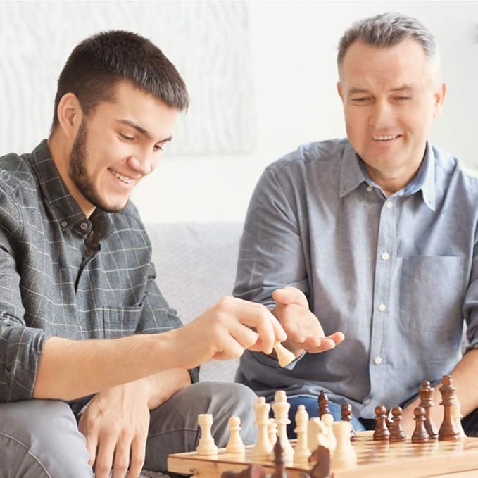 LEAP Wooden Chess Set Magnetic Travel Size 11.5" Inches - 2 Extra Queens - Magnetic Folding Board, Handmade Portable Travel Chess Board Game Sets with Pieces Storage Slots - All Adults and Beginner