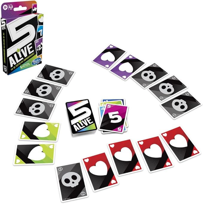 Hasbro Gaming 5 Alive Fast Speed Card Game for Kids and Families, Family Games, Fast Card Games for 2-6 Players