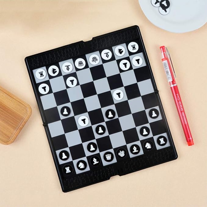 Mini Wallet Chess Set (7.9-Inch), Magnetic Travel Folding Chess Board Game, Educational Toys/Gift for Kids and Adults
