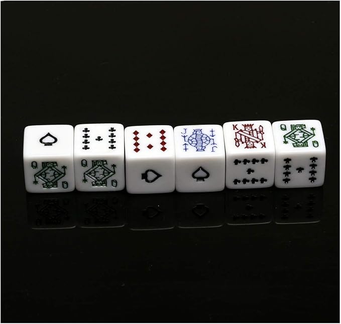 Leatherette Dice Cup with Poker Dice, Felt Lining Quiet Shaker for Playing Yahtzee/Farkle/Liars Dice,
