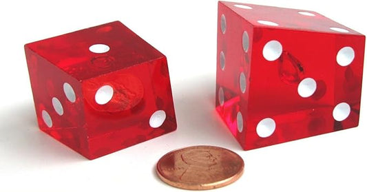 Koplow Games Set of 2 20-25mm D6 Transparent Red Specialty Crooked Dice