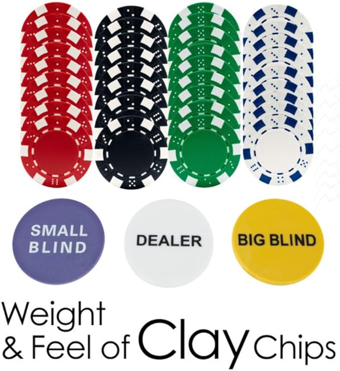 Poker Chip Set - 11.5g Poker Set with Cards, Buttons, Carrying Case, and 500 Poker Chips for Texas Hold'em and Blackjack Games by Trademark Poker
