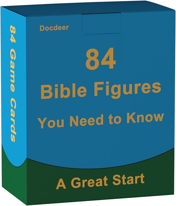 Docdeer 84 Bible Characters Trivia Game Cards for Adults and Family, Great Christian Gift for Bible Study