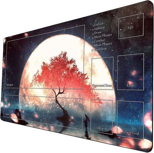 MTG Playmat, Game Play Mat for MTG TCG 24 x 14 inches Trading Card Inked Game Playmats with Storage Bag Smooth Rubber Surface Battle Game