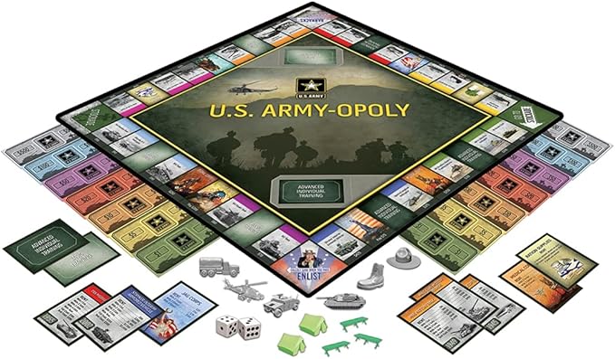 MasterPieces Opoly Board Games - U.S. Army Opoly - Officially Licensed Board Games For Adults, Kids, & Family