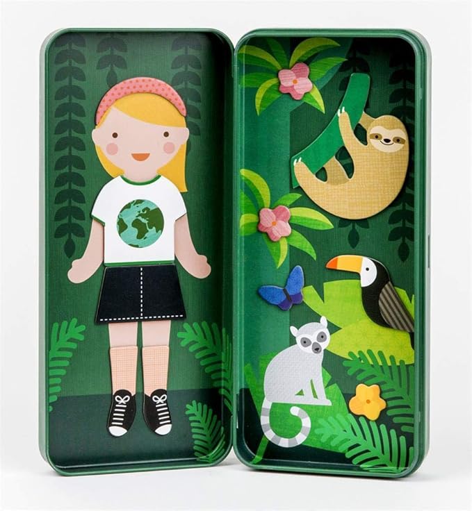 Petit Collage Magnetic Dress Up, Nature Studies – Magnetic Game Board with Mix and Match Magnetic Pieces, Ideal for Ages 3+ – Includes 2 Scenes and 25 Creative Magnetic Pieces