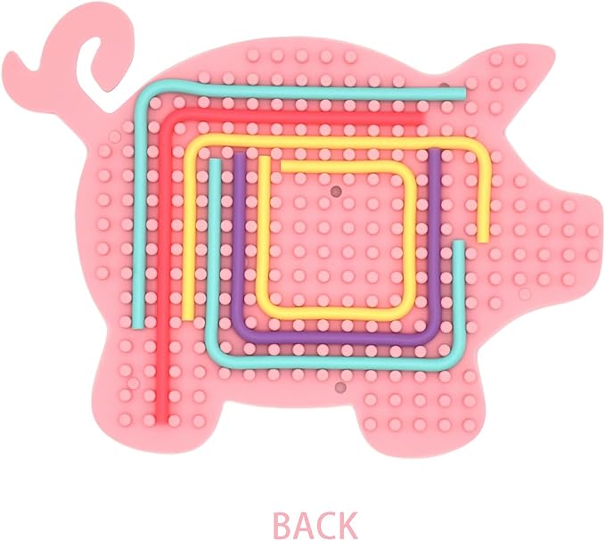 Sensory Activity Board Busy Board for Toddlers with Fine Motor Skills Development,Travel Toy for Kids 3+Years(Pig)