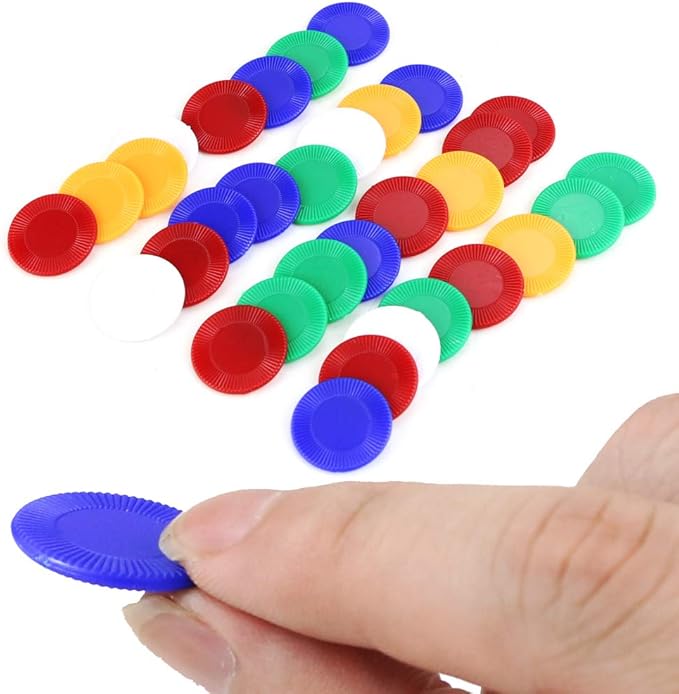 300 Plastic Poker Chips, Poker Card Game Chips Bulk for Game Play, Learning Math Counting, 5 Colors