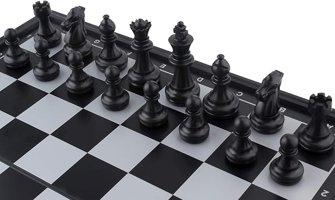 DINOBROS Chess Pieces Only Magnetic Plastic Chessman Set for Replacement of Missing Pieces - Complete Set of 32 Unweighted Game Pawns