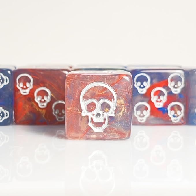 10 PC D6 dice 16mm Acrylic Dice Set for RPG MTG DND Dice Table Games and Board Games (Human Skeleton Blue)