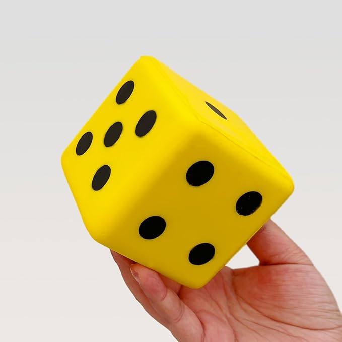 3.15 Inches Foam Dice Toy: A Fun-Filled, Kawaii Dices Educational Toy for Kid Board Game and Learning Sessions (Fortunate Yellow)
