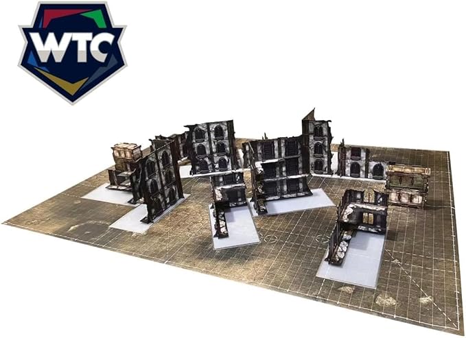 Wargame Terrain Ruin Set for WH40K and 28mm/32mm Miniatures, Tabletop Terrain Battlezone Creation Kit