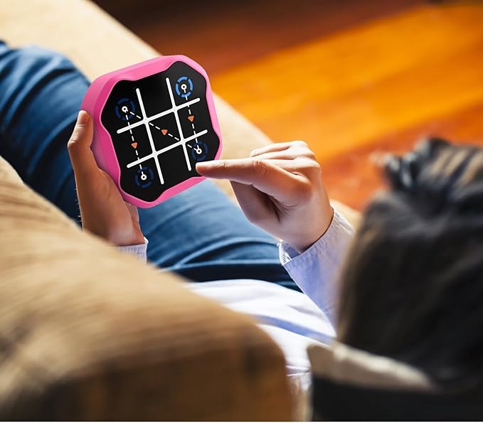 GWCASE Case Compatible with GiiKER Tic Tac Toe Bolt Game 3-in-1 Handheld Puzzle Console, Fidget Toys Board Games Storage Organizer Holder Box -Pink (Bag Only)