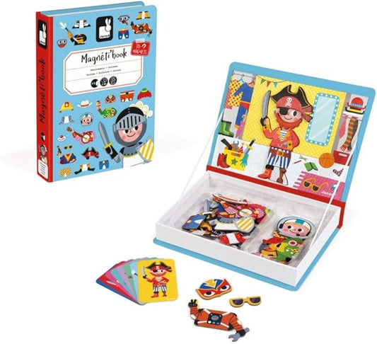 Janod MagnetiBook 45 pc Magnetic Boys Costumes Dress Up Game - Ages 3+ - J02719