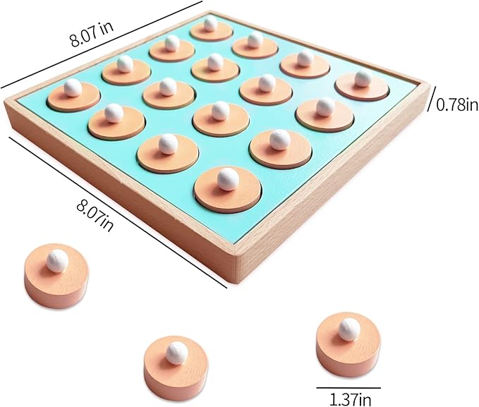Wooden Match Chess Board Game for Kids - Educational Memory Matching Game for Pre-Kindergarten Early Learning Development