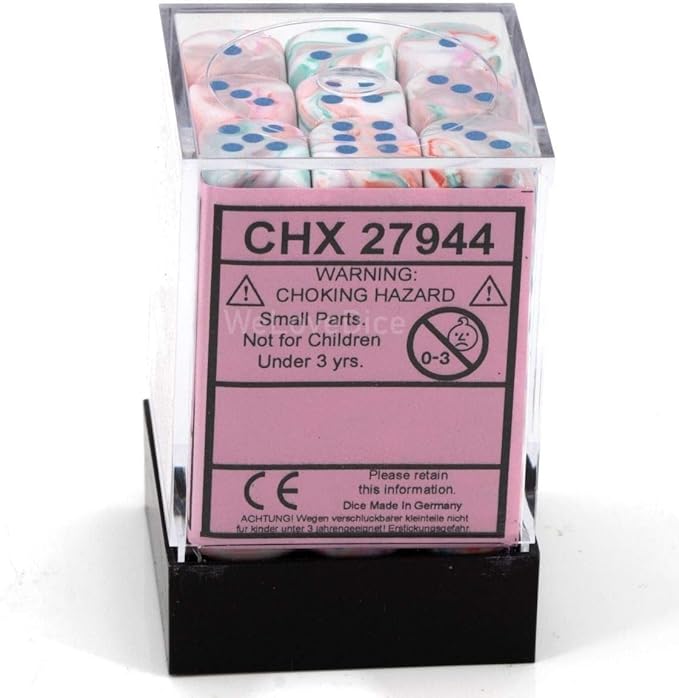 Chessex Festive 12mm D6 Dice Block, Pop Art and Blue
