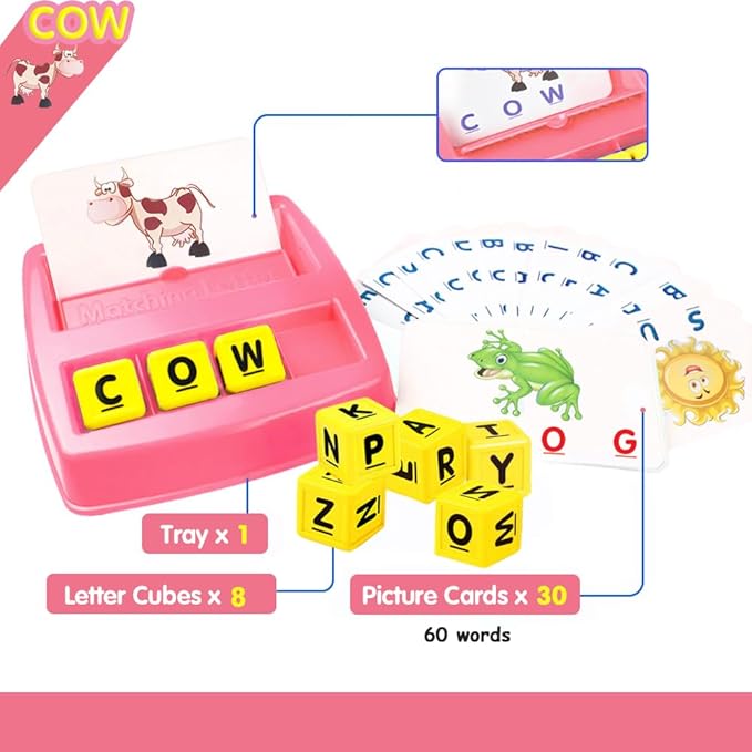 Educational Toys for 3 4 5 Year Old Boys Girls, Matching Letter Game Preschool Learning Activities for Kids Ages 3-8 Years Christmas Birthday Gifts for 3-6 Years Old Learning Toys for Toddlers