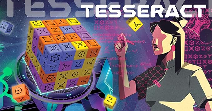Smirk & Dagger Tesseract 1-4 Player Cooperative Strategy Board Game, 64 Dice, Rotating Turntable, Dice Manipulation, Unique Player Powers, A Great Gift for Couples, Family, Adults & Teens Ages 14+
