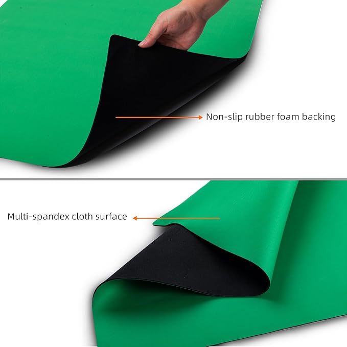 32.6"x32.6" Rubber Anti-Slip Playmat Mahjong Mat for Mahjong, Board Games, Dominoes, Tile Games Tabletop Cover Poker Mat Roll-up Game Mat with Carrying Bag(Green)