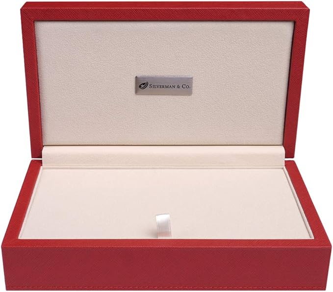 Silverman & Co. Double 6 Large Black Domino Set - Red Case