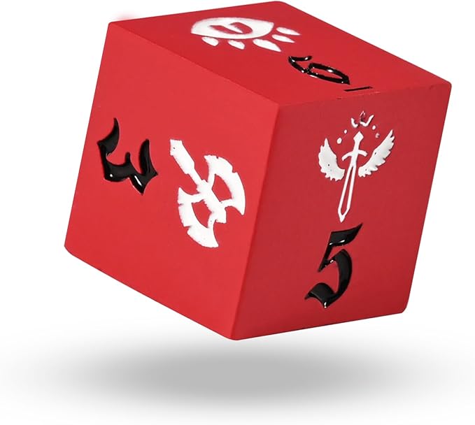 7PCS Metal Dice Set for Dungeons and Dragons,Class Icons Dice,Role Playing Board Games Accessories (Red)