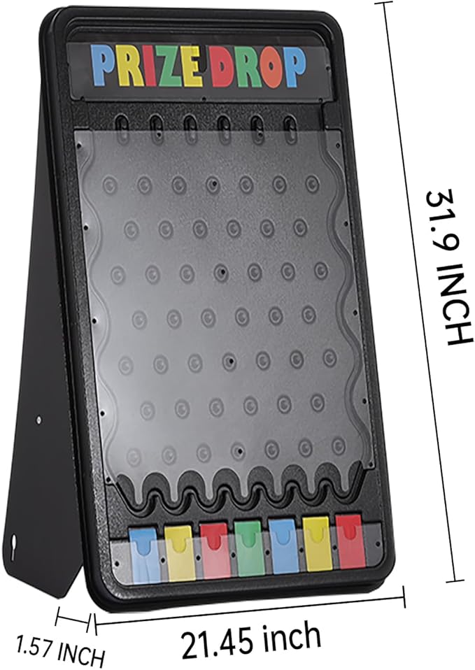 iElyiEsy 31"x21" Exciting Tabletop Prize Drop Plinko Board Game with Foldable Stand and 10 Customizable Playing Pucks - Perfect for Carnival, Tradeshow & Party Fun