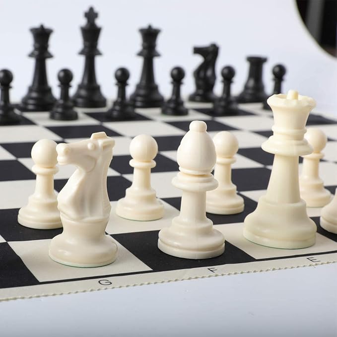 HOLYKING Compact Easy Carry Cloth Chess Set 15.7'' Chess Board, Portable Travel Chess Game Set, Roll Up Combination Beginner Chess Set for Kids and Adults