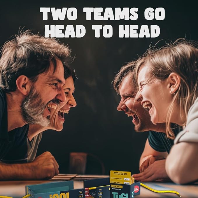 The Team Trivia Game with a Mini Tug of War in The Box | Perfect for 2-20 Players for Couples, Teens, Adults and Family Game Night | Ages 11+