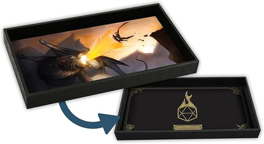 Forged Dice Co. Dice Tray 14" - Reversible Dice Rolling Mat - Compatible with Board Games and Tabletop RPGs Like Dungeons and Dragons Pathfinder Roleplaying Games - Dragon Slayer