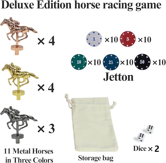 yquorp Metal Horse for Horse Racing Board Game，Gold×4, Rose Gold×4, Silver×3 Classic Style Collection Souvenirs (Gold×4+Rose Gold×4+Silver×3)…