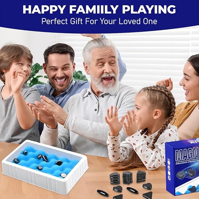 Magnetic Chess Game, 20 Stones, Spone Board, Strings & Storage Bag | Portable Multiplayer Strategy Board Game, Fun Family Night Travel Puzzle Gift