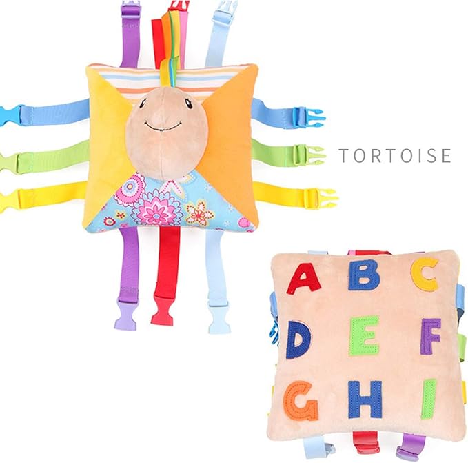 Toddler Early Learning with Buckles,Plush Soft Travel Toy- Toy with Basic Life Skills Children's Plush Travel Activity Game-Children Educational Learning