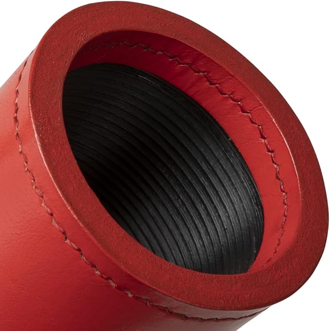 WE Games Professional Handmade Red Leather Dice Cup Set, Comes with 5 Standard Game Dice & Cloth Bag, Dice Roller for Liars Dice Farkle & Board Games, Durable Stitched Dice Cups