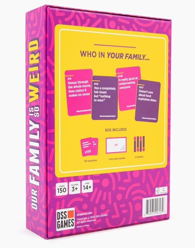 DSS Games Our Family is So Weird - A Fun Family Party Card Game to Decide Who’s Most Likely to Idea for Kids, Adults & Groups | Great for Conversation Starters, Family Game Night