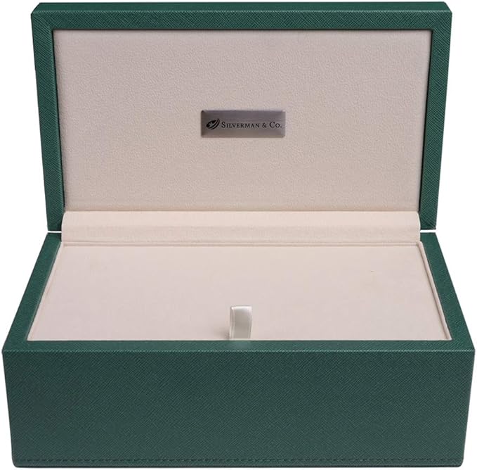 Silverman & Co. Double 9 Large Black Domino Set - Green Case